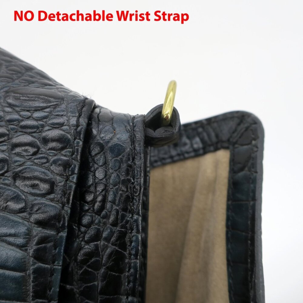Brahmin Blue Croc Leather Small Clutch Wallet Gold Buckle - Picture 2 of 5